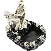 Creative Skull Ashtray Resin Skeleton Ashtray Funny Skull Lovers Figurine Smoking Ashtrays Sexy Ghost Lover Cigarette Ash Holder Halloween Skeleton Cigar Ashtrays Smoking Room Decor Gifts for Smokers