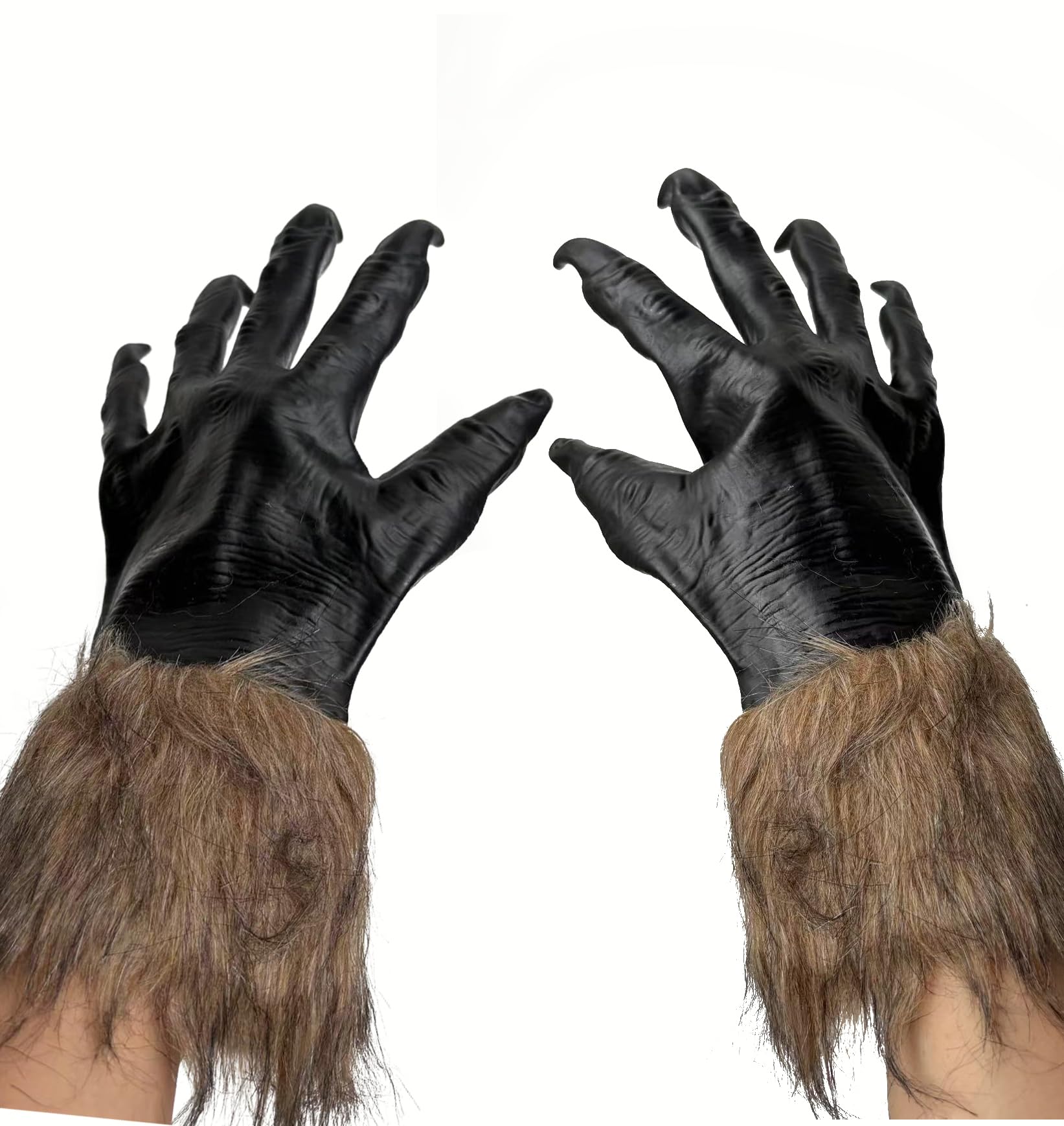 TOPOQ Wolf Claws Gloves Halloween Werewolf Gloves Animal Party Gloves Hairy Hands Halloween Christmas Costume Party Gloves Handwear Fancy Dress for Adults