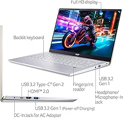 Acer Swift X 14" FHD 100% sRGB Slim Laptop, AMD