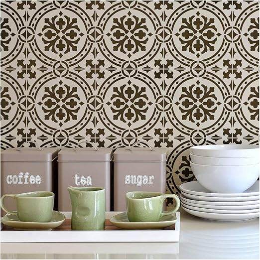 Amazon Com Calista Tile Stencil Tile Stencils For Painting Tile
