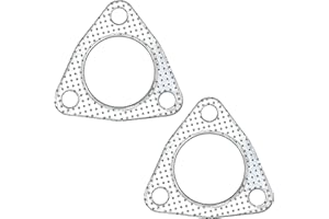 YGQ 2 Inch Exhaust Gasket 3-Bolt 53mm Muffler Flange Header High Temperature w/Fire Ring Replacement 2 Pcs