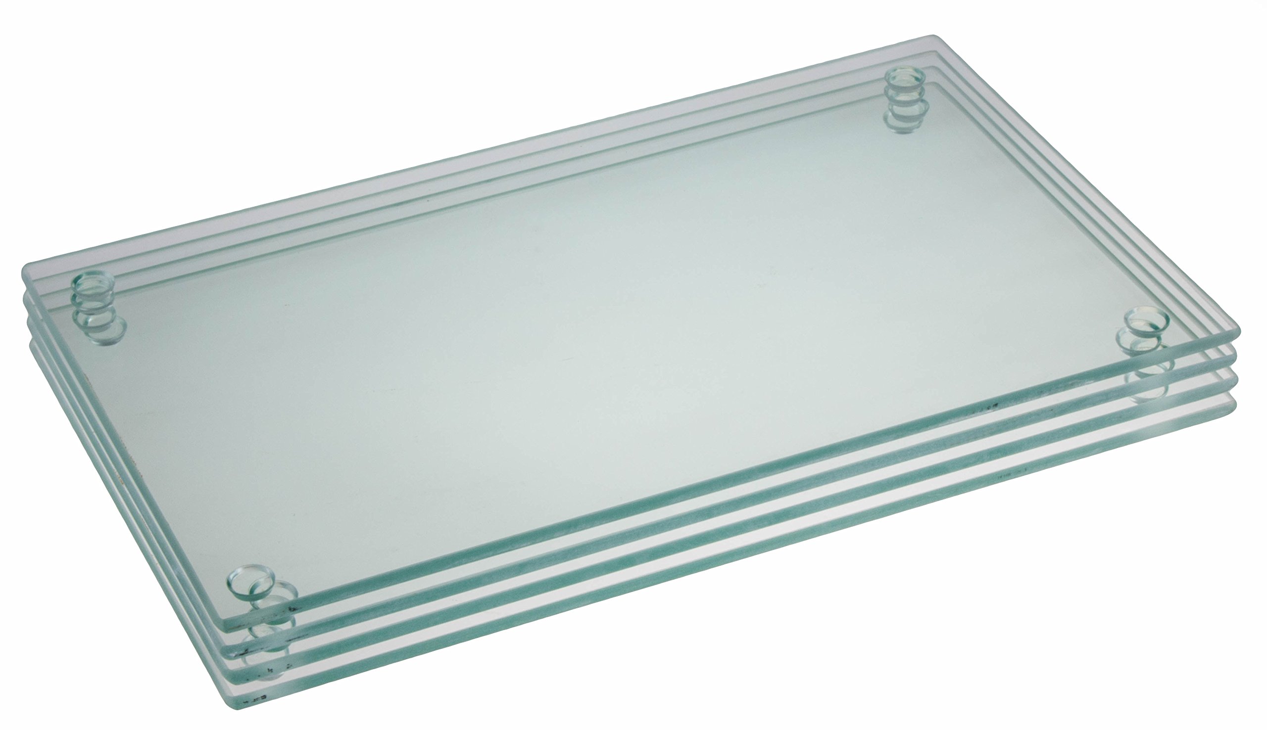 Clever Chef Premium Tempered Glass Cutting Board Bundle 4 Pack - 7.75" X 6"