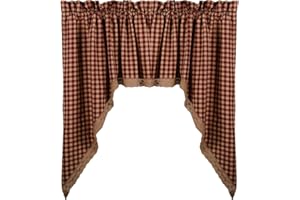 Home Collections by Raghu Heritage House Barn Red Lace Swag 72" x 36"