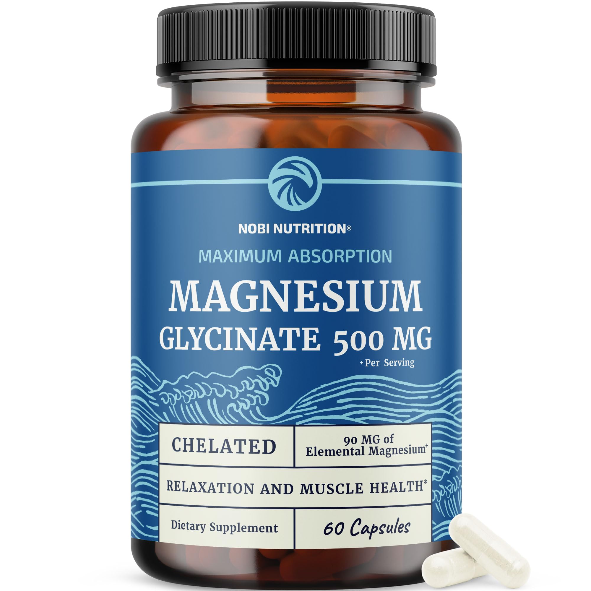 Magnesium Glycinate 500mg, High Absorption, Sleep & Muscle Health Support