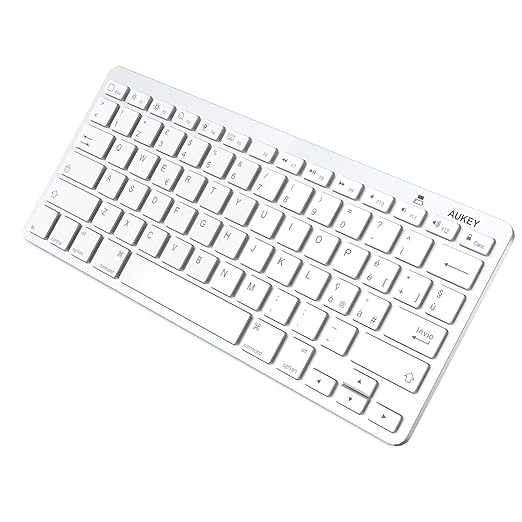 title=AUKEY Tastiera Bluetooth 3.0 Keyboard Wireless Portatile e Leggera Tastiera in