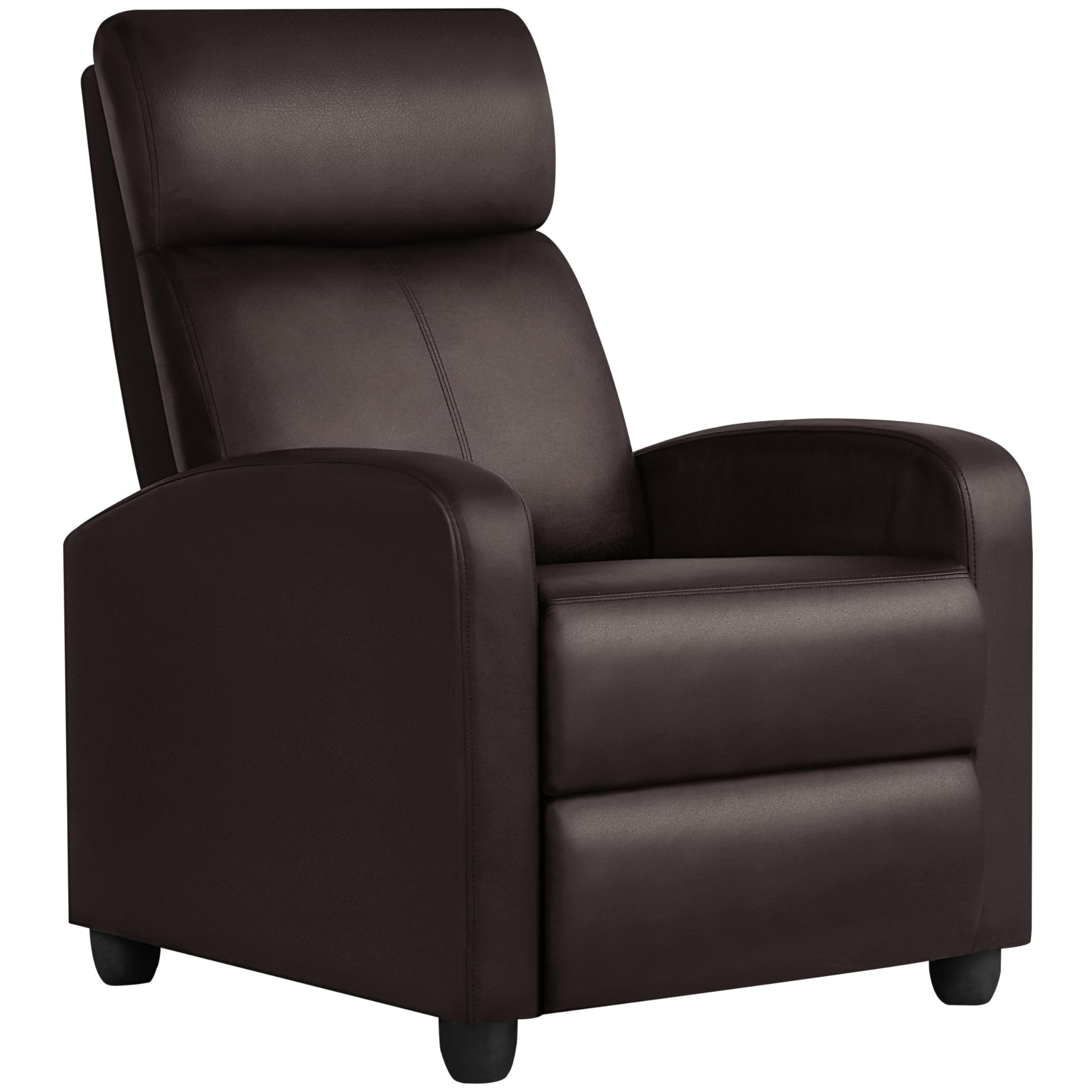 Photo 1 of Yaheetech Recliner Chair Faux Leather Recliner Sofa Adjustable Modern Seat Club Chair Home Theater Seating Brown