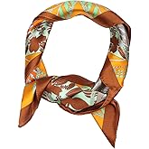 TZ Promise Women Silky Square Scarf - 27" Medium Lightweight Neckerchief Satin Head Neck Hair Wrap for Summer