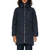 Orolay Women's Stylish Down Hooded Jacket with Two-Way Zipper Winter Down Coat Puffer Jacket A-line Coat
