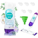 24 FL.OZ Refillable Floor Cleaner Bottle for Swiffer PowerMop, Leak-Proof | Reusable Leakproof Empty Bottle, Click-In Setup, Refill with Preferred Floor Cleaner, Includes Funnel and 5 Silicone Stoppers