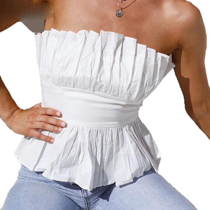 White Strapless Cotton Top plus size 16,18,20,22,24,26,28,30,32