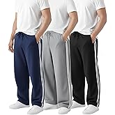 JARMAKO Kids Boys Fleece Lined Pants with Drawstring, Warm Sweatpants, 3-Pack, 4-16 Years