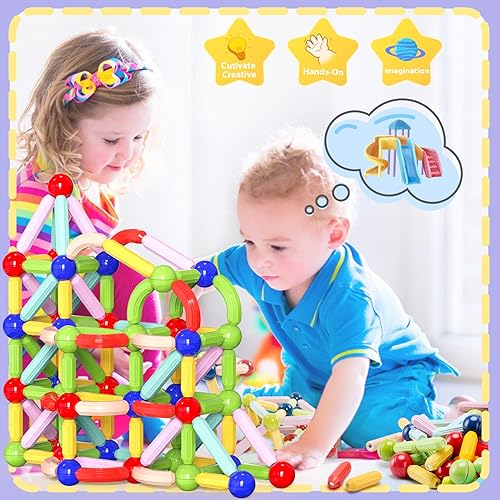 MAGDIY Magnetic Blocks Kids Games Toys for 3+ Year Old Boy and