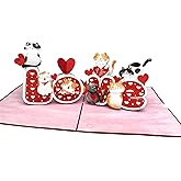 SOUL POP UP 3D Pop Up Valentines Day Card Cute Owl Love with Heart Flowers - Romantic Valentine Pop Up Card for Wife, Girlfriend, Her - Anniversary Birthday