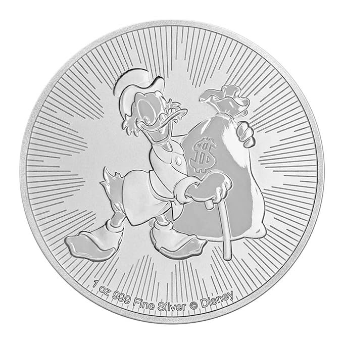 1 OZ Silber Silver Münze 1 UNZE - Disney Dagobert Duck 2018