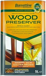 Barrettine Wood Preserver Golden Brown 5L UV Fade Resistant Durable Water