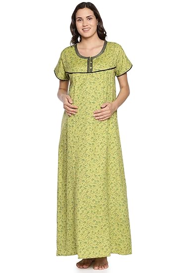 Womens Lemon Printed Maternity Nightdress