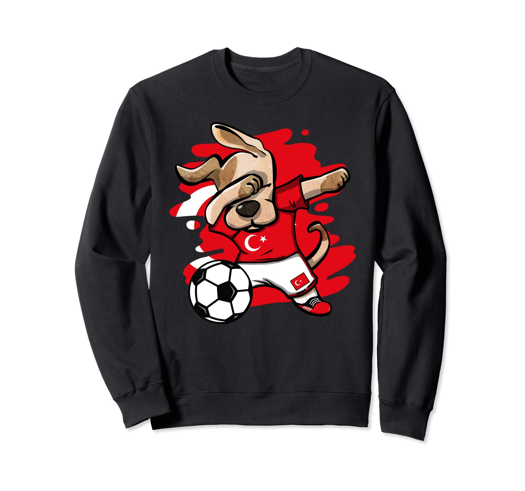 Dabbing Dog Turkey Soccer Fans Jersey Turkish Flag Football Sweatshirt