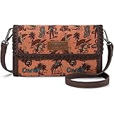 Wrangler Cowboy Print Small Crossbody Bags for Women Western Wristlet Wallet