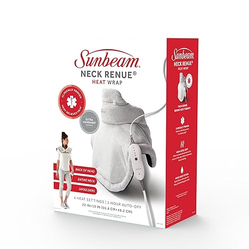 Sunbeam Contoured Heating Pad for Neck Shoulder Pain Relief with