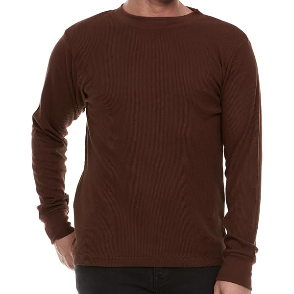Men's Classic Fit Heavy Weight Waffle Thermal Shirt (S, Black) at