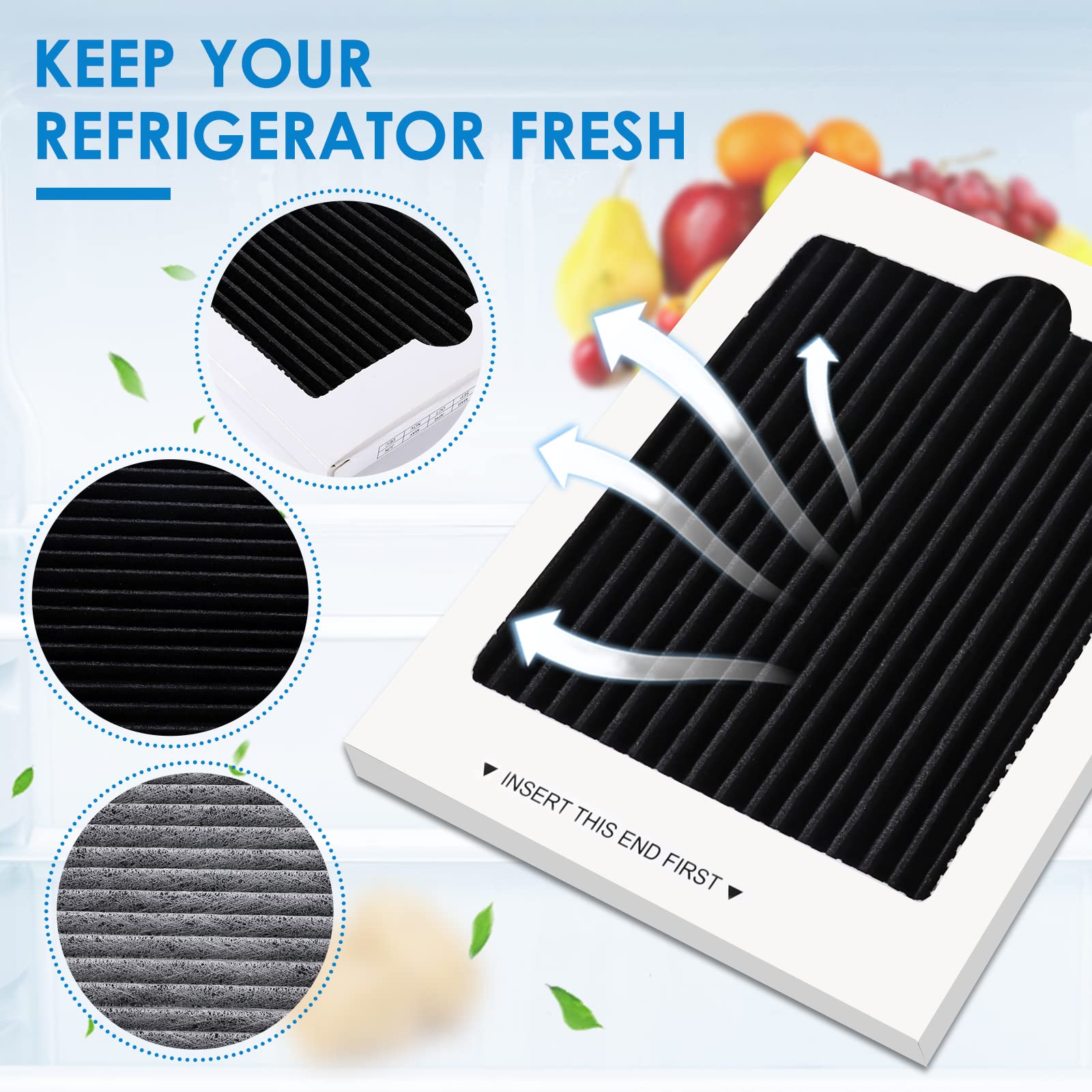 KEEPOW Refrigerator Air Filter Replacement Compatible with Frigidaire Pure Air Ultra & Electrolux EAFCBF, SCPUREAIR2PK, 242047801, 242061001, 241754001, 242047804 (9 Pack)
