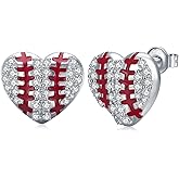 Baseball Earrings 925 Sterling Silver Baseball Earrings for Women Sports Jewelry Gifts For Women