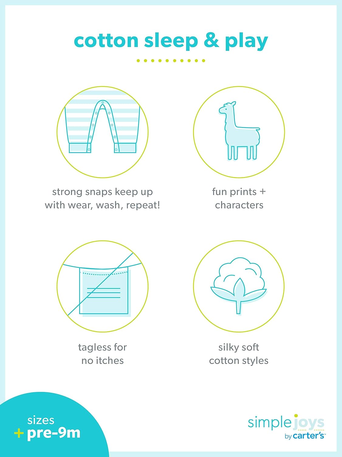Simple Joys by Carter's Baby Boys' 2-Pack Cotton Footless Sleep and Play: Clothing