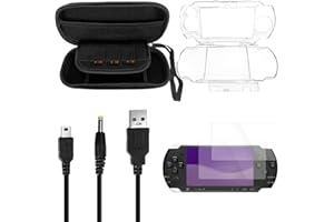 JDGPOKOO 5 in 1 Accessories Kit for PSP 2000/3000, Carrying Case for PSP 2000 3000, Protective Case Shell, 2 Set Screen Prote