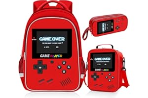 TILYTADLY School Backpack For Boys - Gamer Boys Backpack For Kids Children Teens Elementary Middle School - Ages 6-18，17″