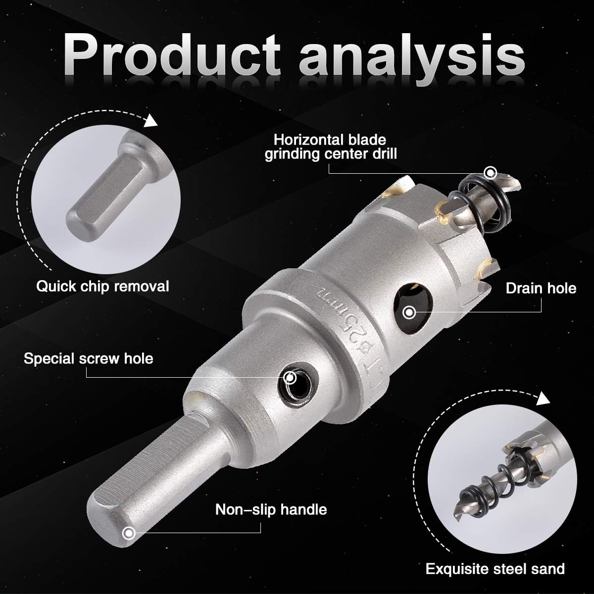 KATUR TCT Carbide Hole Saw Drill Bit 25mm, Tungsten Carbide Tipped Hole Cutter - Image 4
