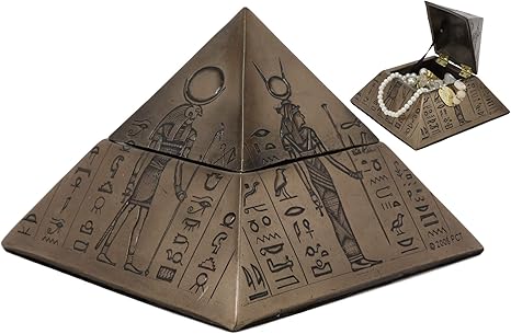 Amazon Ebros 古代エジプトの神 イシス セクメト ホルス アヌビス ピラミッド ヒエログリフ付き ジュエリーボックス置物 幅6インチ 装飾小物入れ 卓上テーブル装飾 エジプトのモニュメントの神像 ジュエリー収納 オンライン通販