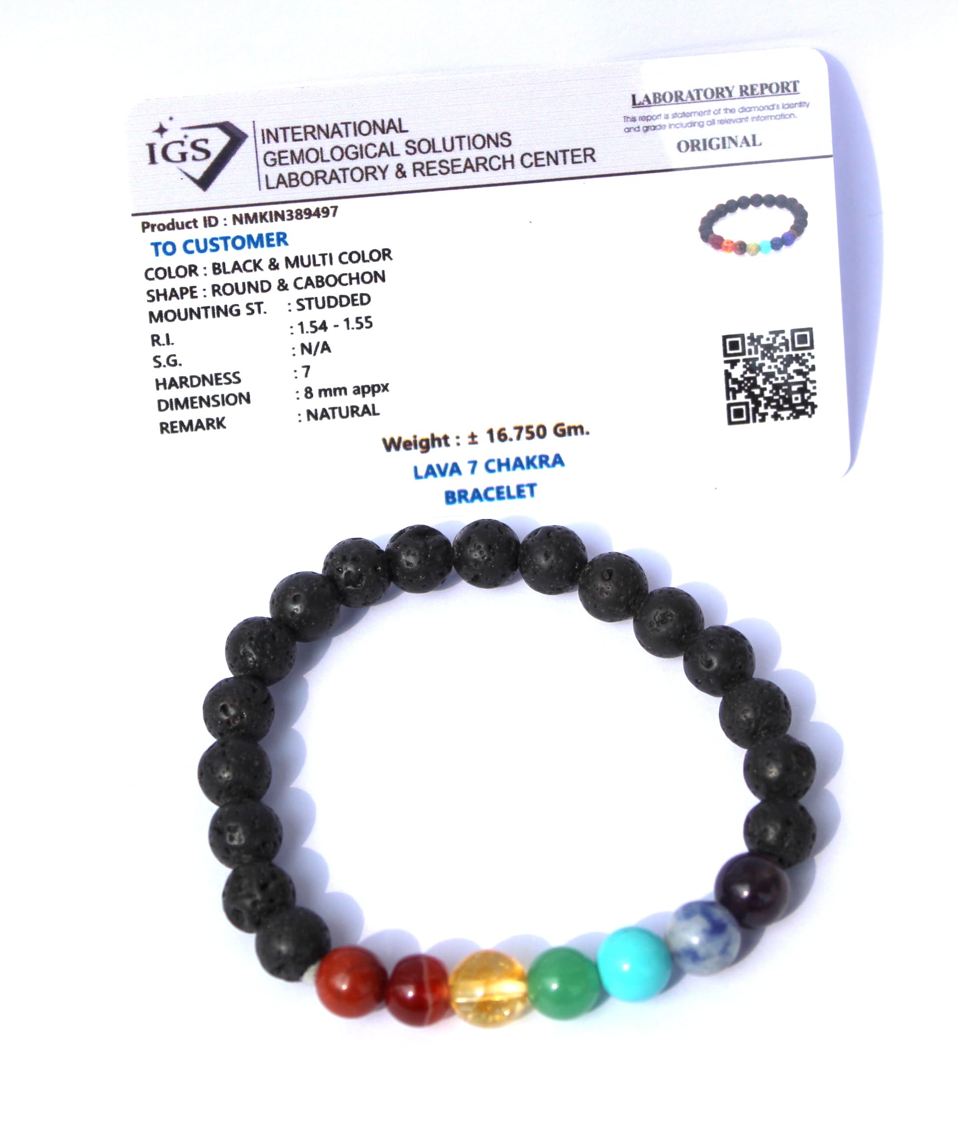 Prajet Natural Healing Crystal Combination 8mm Rounds Beads Bracelet for Health Wealth Education abundance and Good luck Bracelet for Unisex (LEB JET LAVA BEADS BRACELET)