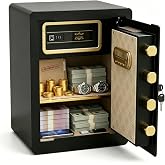 17.7" Tall Safe Box 1.8 Cuft Fireproof Safe for Home with Hidden Lock Box | 3-Layer Storage,Anti-Theft Security Safe with Programmable Keypad Spare Keys, Digital Safety Box for Money Jewelry Documents