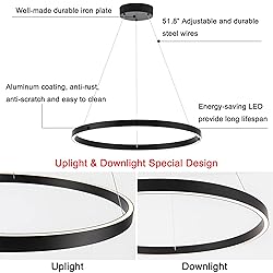 WELAKI Modern Led Chandelier, 1 Ring Contemporary