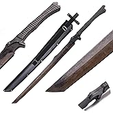 1060 High Carbon Steel Sword Handmade Machete with Full Tang Real Sharp Sword for Outdoor,Survival, Camping, Hiking, Hunting Fishing