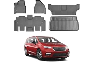 Cacartist Floor Mat & Cargo Liner Custom Fit for Chrysler Pacifica 2017-2025 2026 7/8 Passenger (Not Hybrid) Accessories TPE 
