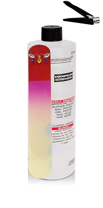 Amazon Com Onyx Professional 100 Acetone Nail Polish Remover With Nail File Removes Artificial Nails Nail Polish Gel Polish Glitter Polish 16 Oz 2 Bottles Beauty