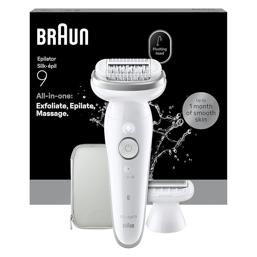Braun Silk Epil 9 Epilatore Elettrico Donna Con Testina Ampia Per Una Facile Rimozione Dei Peli