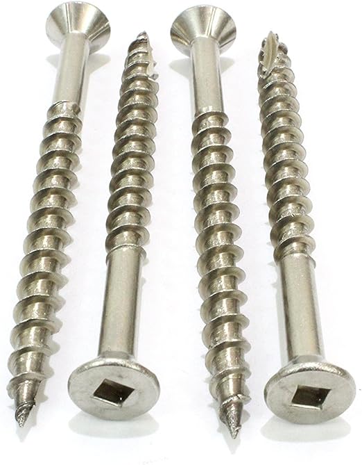 8 x 13/4" Stainless Deck Screws (100 Pack), Square Drive, Type 17