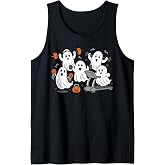 Working Out Ghost Gym Halloween Shirt Fitness Weightlifting Tank Top