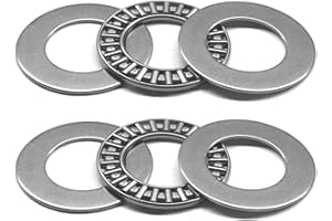 COCICA 2 Sets AXK2035 Thrust Needle Roller Bearings with 4 Washers, 20mm/0.79 ID, 35mm/1.38 OD 2mm Thk, Small Bearings for Lawn Mower Truck Power Steering