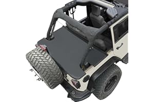 Coverspec Trunk Cover Compatible with Jeep Wrangler JK Unlimited (2007-2018) 4 Door Back Tonneau Cover Cargo Vinyl Cover for JKU Tailgate Ton Cover - Black