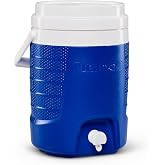 Igloo 2 Gallon Portable Sports Cooler Water Beverage Dispenser, Insulated Cooler Dispenser, Majestic Blue