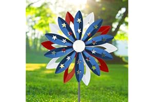 VZVXCC 60 inch Kinetic Metal Wind Spinner,Two-Way Wind Sculptures with Garden Stake,360 Degrees Kinetic Wind Spinners for Yard and Garden