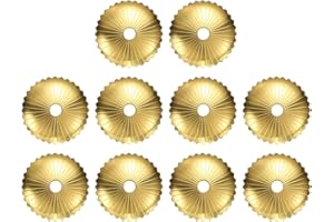 uxcell 10pcs Cabinet Knob Backplate, 1.54 Inch Radial Brass Backplate Washers Classical Furniture Decoration Gasket for Cabin