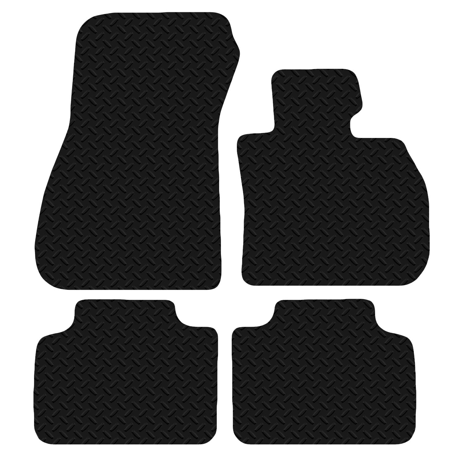 Carsio Car Mats For BMW 2 Series Active Tourer 2014+ 3mm 4pc Set Tailored Fit Rubber Floor Mat Complete Accessory Black Custom Fitted - Anti-Slip Backing, Heavy Duty & Waterproof