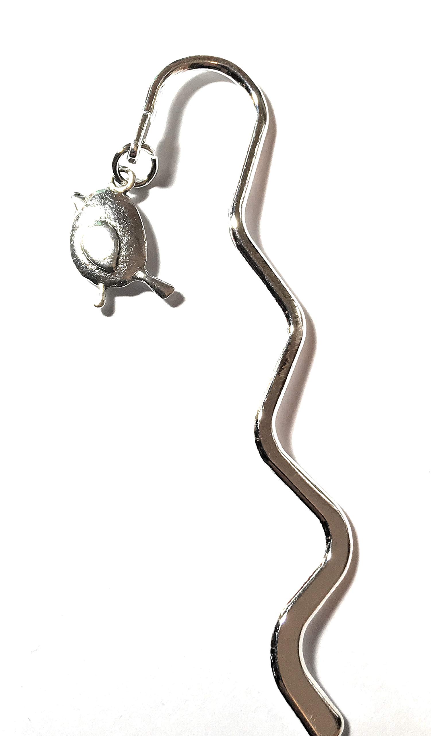FizzyButton Gifts Silver Tone mini Bookmark with Silver Tone Robin Bird Charm, in Gift Bag