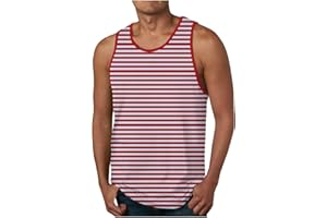Striped Tank Tops for Men Summer Casual Sleeveless Shirts Stylish Beach Vacation Gym Workout Comfy Lounge Tees
