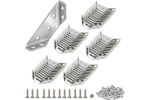 365HOME Universal Furniture Corner Connector, Angle Fasten Connector Furniture Triangle Support Frame Stainless Steel Corner Bracket, Corner Bracket Support with Screws (50 Pcs + 350 Screw)