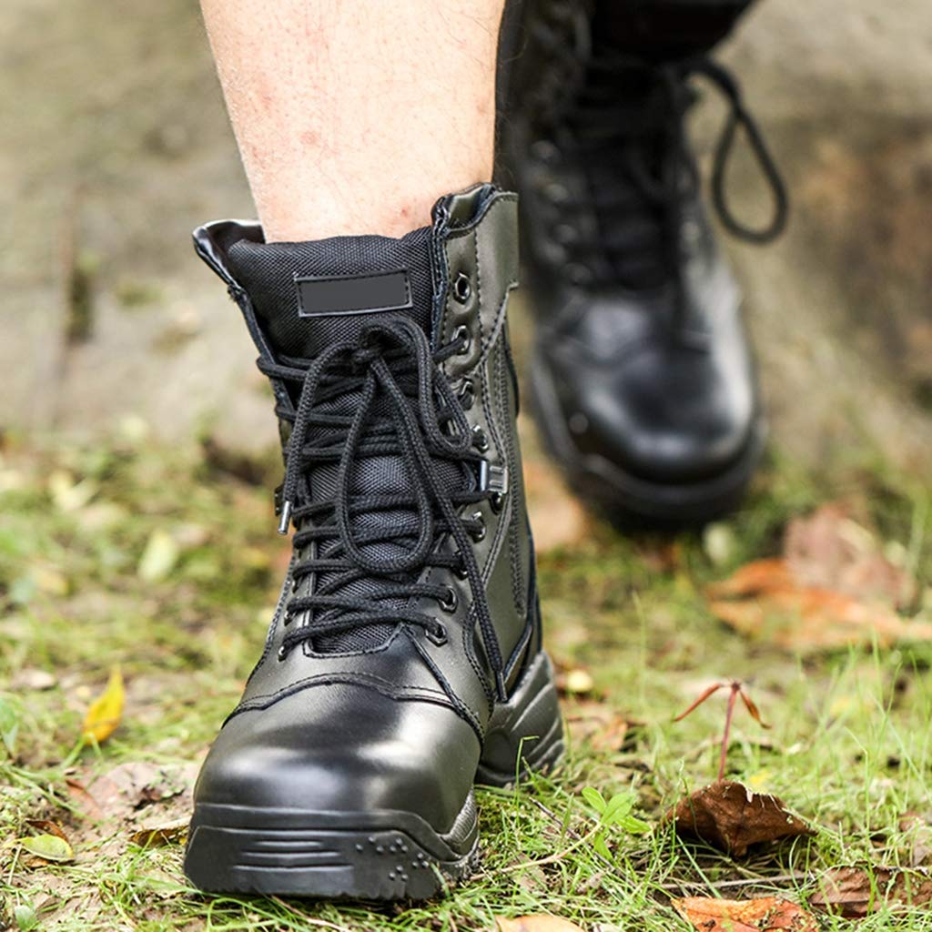 Alaeo Botas de Combate con Puntera de Acero Entrenamiento para la Patrulla  de la Selva para Hombres Táctica de Seguridad Botas Militares de la policía  para Caminar Botas Antideslizantes Calzado de trabajo